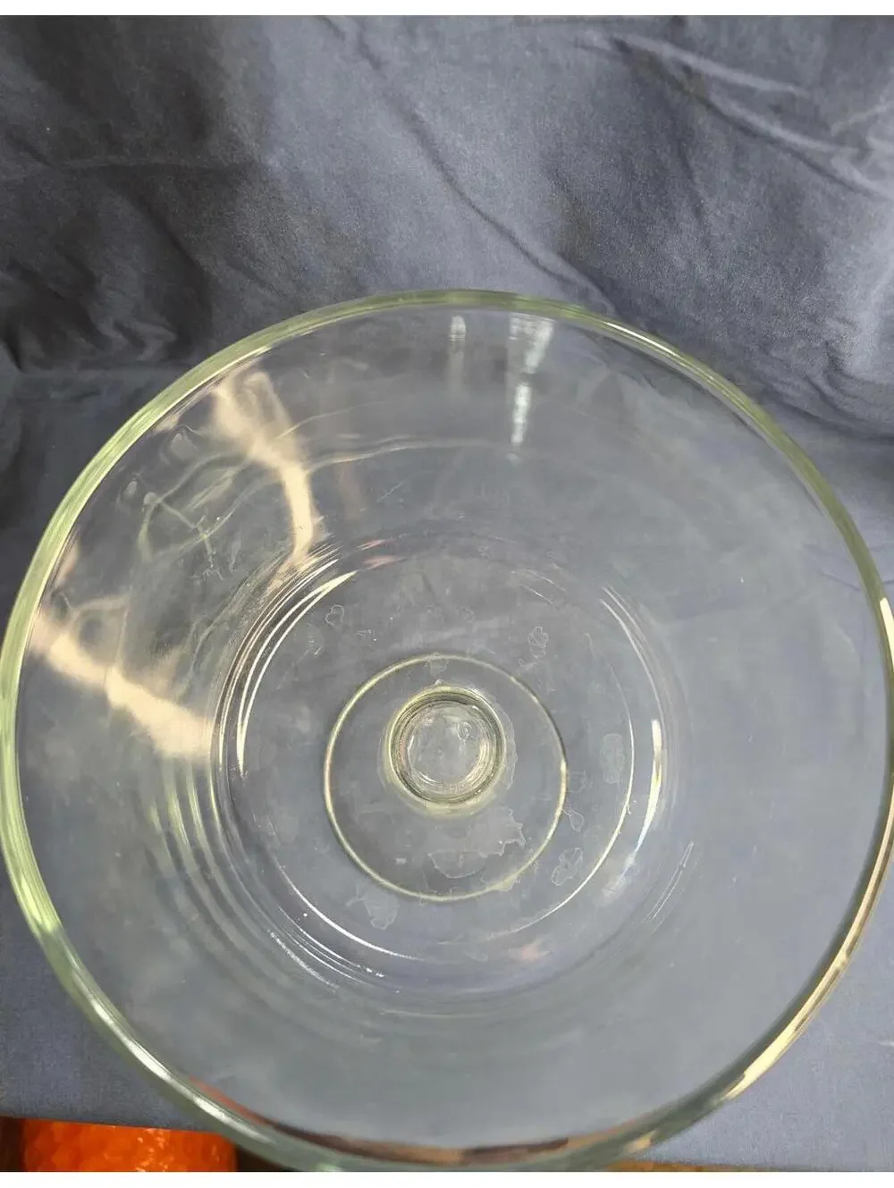 Vintage Heavy Clear Glass Pedestal Trifle Bowl